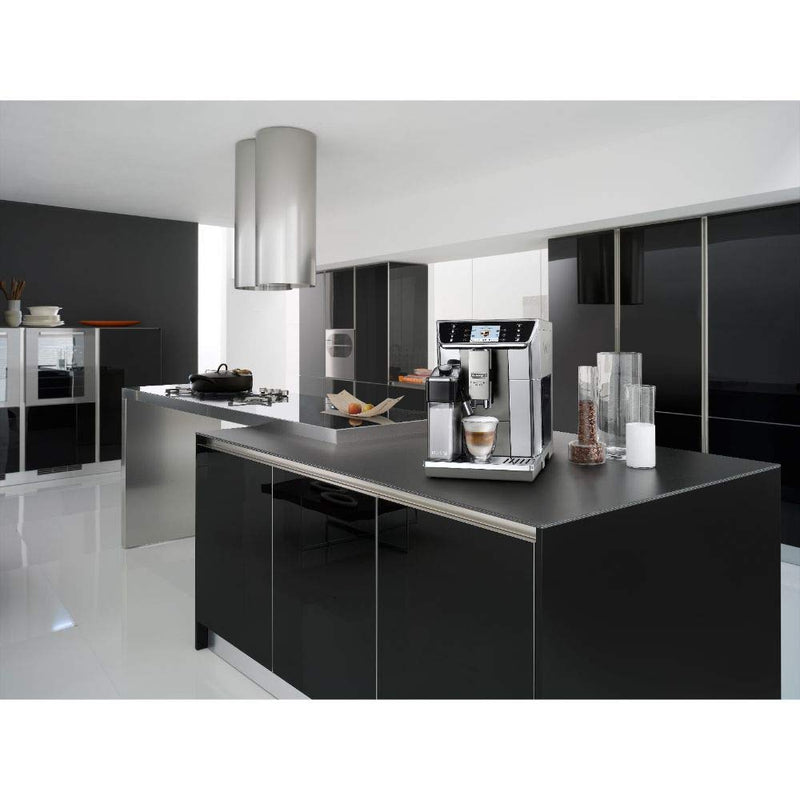 De'Longhi PrimaDonna Elite ECAM656.55.MS – Machine à Café Automatique avec Mousseur à Lait, Écran TFT, App Contrôle, 2 Tasses, Acier Inoxydable, Argent