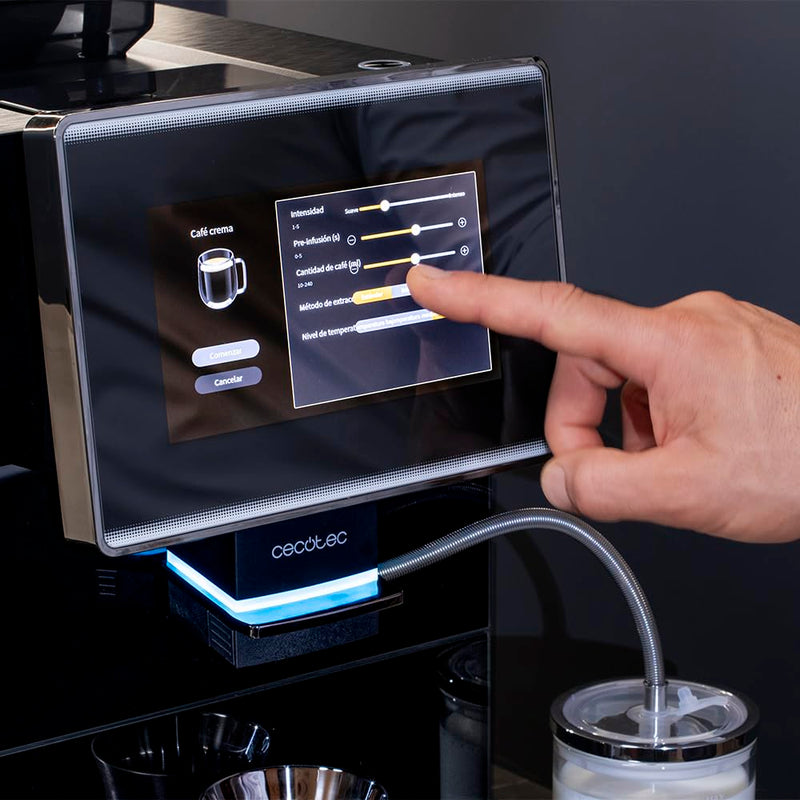 Cecotec Cremmaet Touch OCS – Cafetière Super-Automatique Expresso 1500W, 19 Bars, Écran TFT, Thermoblock, Réservoir 2L, Mousseur 600ml