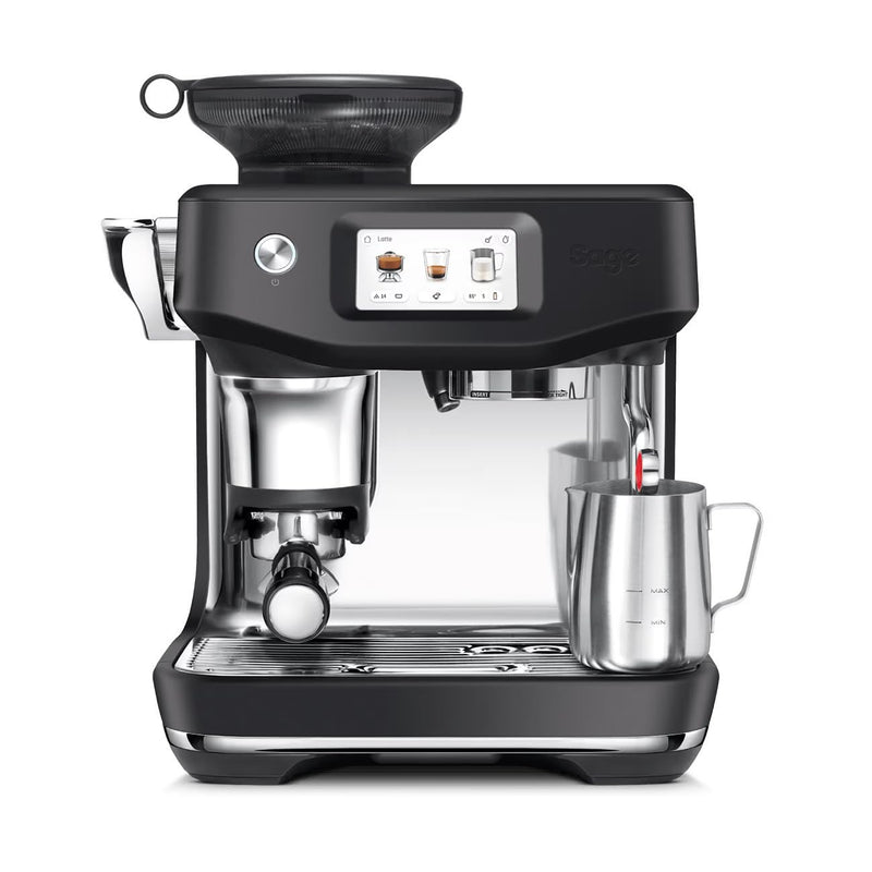 Sage The Barista Touch Impress – Machine à Café Automatique avec Mousseur de Lait et Moulin Intégré, 8 Programmes, Truffe Noire
