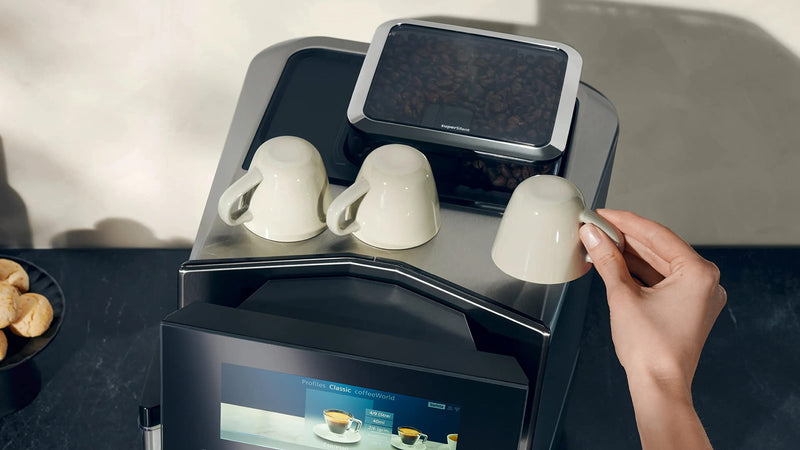 Siemens EQ900 TQ905R03 – Machine à Café Automatique avec Moulin, BaristaMode, Écran 6,8", Home Connect, Acier Inoxydable