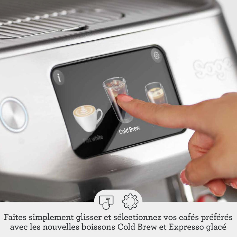 Sage The Oracle Jet – Machine Expresso à Porte-Filtre avec Moulin Intégré, Mousseur à Lait Manuel & Automatique, 1600W, 14 Programmes, Acier Inoxydable