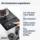De'Longhi Rivelia EXAM440.55.W – Machine à Café Automatique à Grains, 16 Recettes, Carafe à Lait, Écran Tactile, Blanc