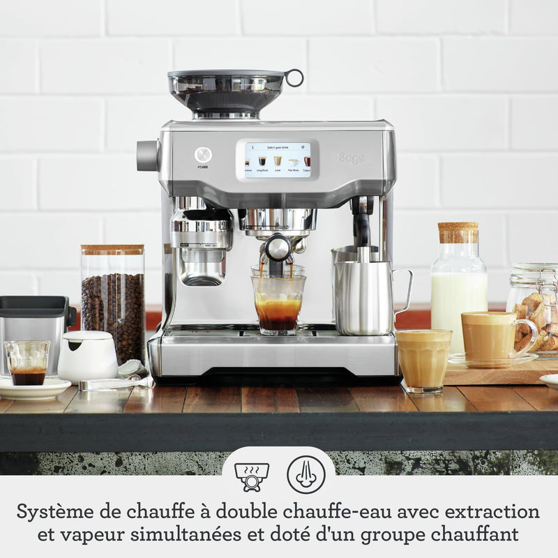 Sage The Oracle Touch – Machine à Café Automatique à Grain avec Mousseur à Lait, Acier Inoxydable
