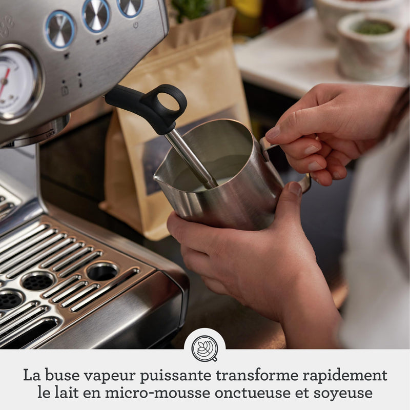 Sage The Barista Express Impress – Machine à Café Expresso avec Mousseur Manuel et Moulin Intégré, 25 Réglages, Sel Marin